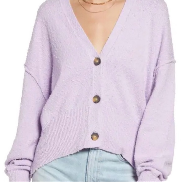 NWT Joie Cardigan Ribbed Balloon Sleeves Purple XL - Picture 8 of 8